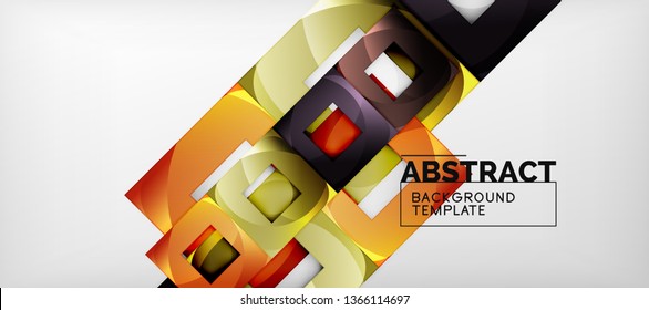 Background with color squares composition, modern geometric abstraction design for poster, cover, branding or banner. Vector