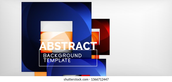 Fondo con composición de cuadrados de color, diseño de abstracción geométrica moderno para afiches, portada, marca o banner. Vector