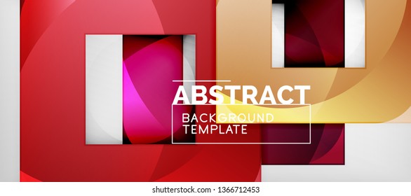 Background with color squares composition, modern geometric abstraction design for poster, cover, branding or banner. Vector