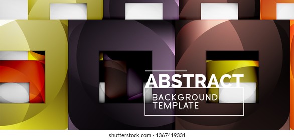Fondo con composición de cuadrados de color, diseño de abstracción geométrica moderno para afiches, portada, marca o banner. Vector
