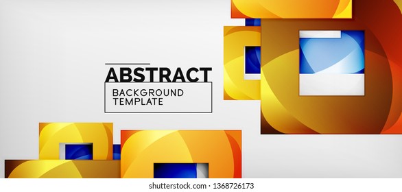 Background with color squares composition, modern geometric abstraction design for poster, cover, branding or banner. Vector