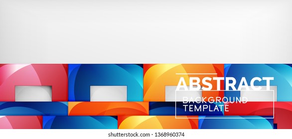 Fondo con composición de cuadrados de color, diseño de abstracción geométrica moderno para afiches, portada, marca o banner. Vector