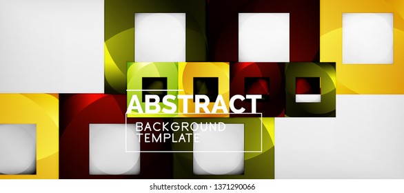 Background with color squares composition, modern geometric abstraction design for poster, cover, branding or banner. Vector