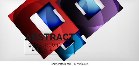 Background with color squares composition, modern geometric abstraction design for poster, cover, branding or banner. Vector