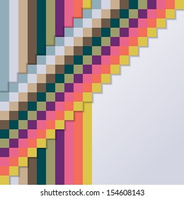 Background with Color Squares and Stripes. Vector Abstract Illustration EPS10