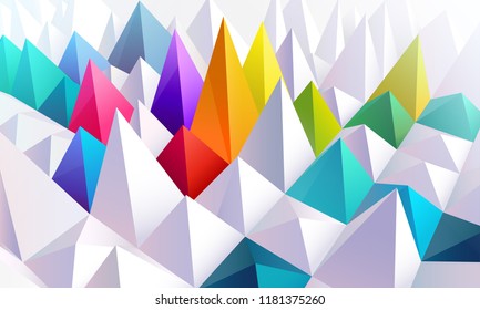 Background of colored 3d pyramids