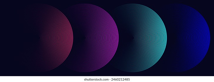 Background with colored circles consisting of dynamic lines.