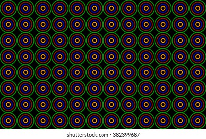 background with colored circles on a black background