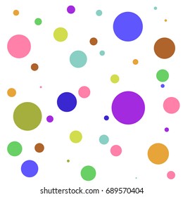 Background of colored circles on a white background gift wrapper
