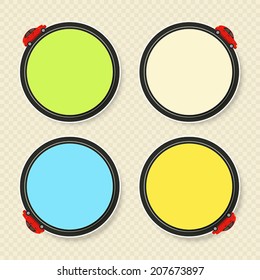 Background with colored circles and stylized car
