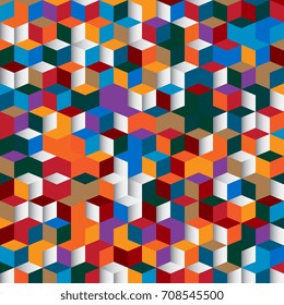Background from colored cubes. Vector illustration