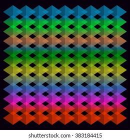 Background of colored diamonds in a black space