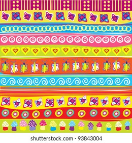 Background with colored doodle elements