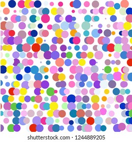 Background from colored dots of different sizes
located on a white background for text and logo