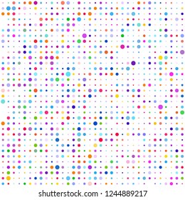 Background from colored dots of different sizes
located on a white background for text and logo