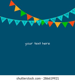 Background with colored flags for the June party of Brazil