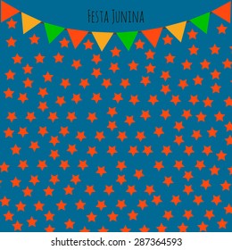 Background with colored flags for the June party of Brazil