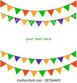 Background with colored flags for the June party of Brazil
