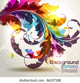 Background with colored floral ornament and free space for your text. EPS10