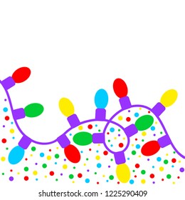 background of colored garlands, vector illustration