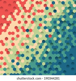 Background of colored hexagon 