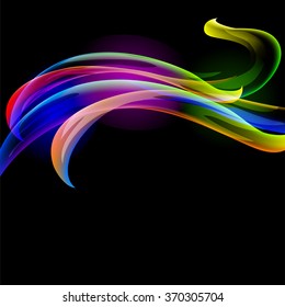 Background with colored luminous abstractions