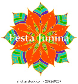 Background with colored mandala for the June party of Brazil