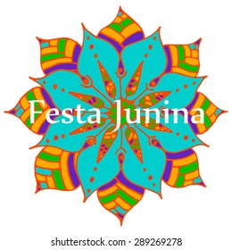 Background with colored mandala for the June party of Brazil