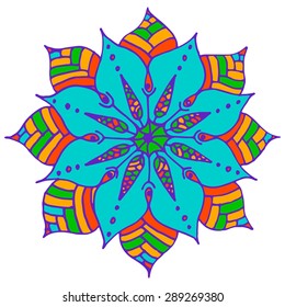 Background with colored mandala for the June party of Brazil