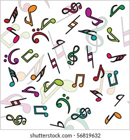 Background with colored musical notes