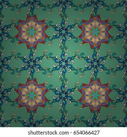 Background with colored ornament mandala, based on ancient greek and islamic ornaments. For wedding invitation, book cover or flyer.