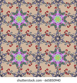 Background with colored ornament mandala, based on ancient greek and islamic ornaments. For wedding invitation, book cover or flyer.