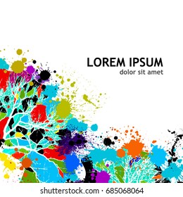Background colored paint stains. Vector