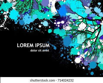 Background colored paint stains. Vector