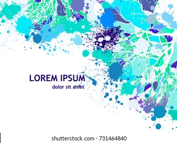 Background colored paint stains. Vector