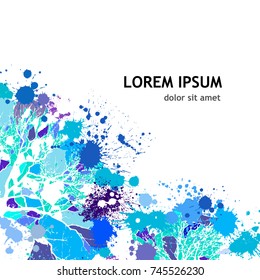 Background colored paint stains. Vector