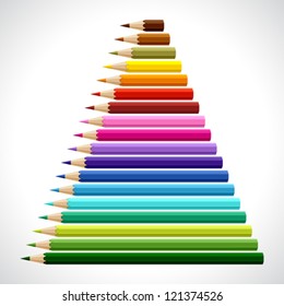 Background with colored pencils. Vector conceptual illustration.