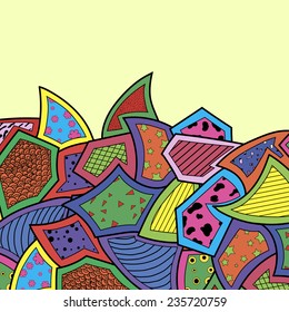 Background with colored polygons and triangles