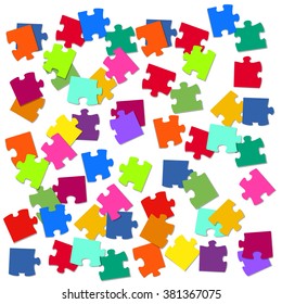 background with colored puzzles