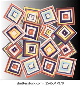 background of colored rhombuses and squares,
