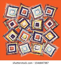 background of colored rhombuses and squares,