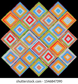 background of colored rhombuses and squares,