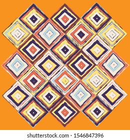 background of colored rhombuses and squares,