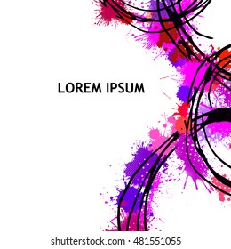 background of colored spots of paint. Vector