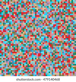 Background of colored squares. Abstract background of geometric shapes. Geometric mosaic of squares. Vector illustration