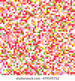 Background of colored squares. Abstract background of geometric shapes. Geometric mosaic of squares. Vector illustration