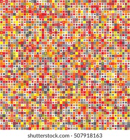 Background of colored squares. Abstract background of geometric shapes. Geometric mosaic of squares. Vector illustration
