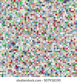 Background of colored squares. Abstract background of geometric shapes. Geometric mosaic of squares. Vector illustration