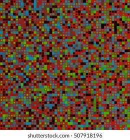 Background of colored squares. Abstract background of geometric shapes. Geometric mosaic of squares. Vector illustration