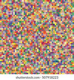 Background of colored squares. Abstract background of geometric shapes. Geometric mosaic of squares. Vector illustration